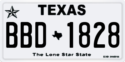 TX license plate BBD1828