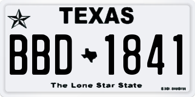 TX license plate BBD1841
