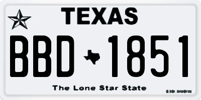 TX license plate BBD1851