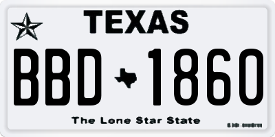 TX license plate BBD1860