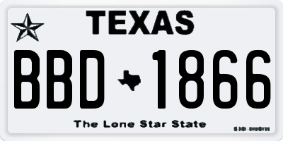 TX license plate BBD1866