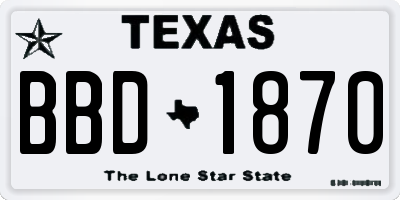 TX license plate BBD1870