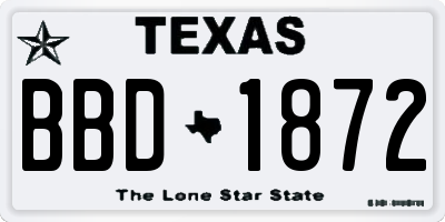 TX license plate BBD1872