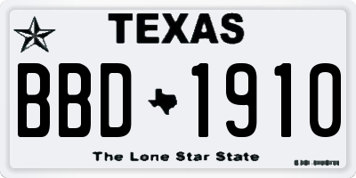 TX license plate BBD1910