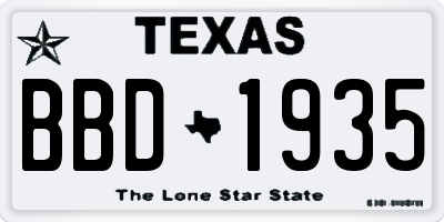 TX license plate BBD1935