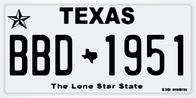 TX license plate BBD1951