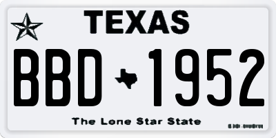 TX license plate BBD1952
