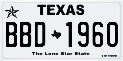 TX license plate BBD1960