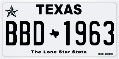 TX license plate BBD1963
