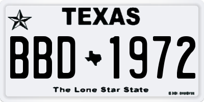 TX license plate BBD1972