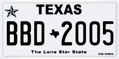TX license plate BBD2005