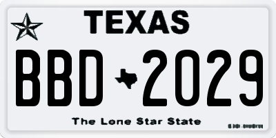 TX license plate BBD2029