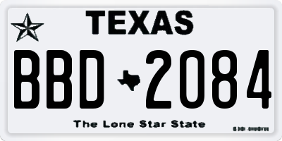 TX license plate BBD2084