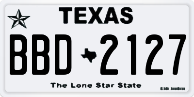 TX license plate BBD2127