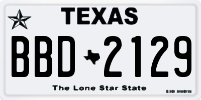 TX license plate BBD2129