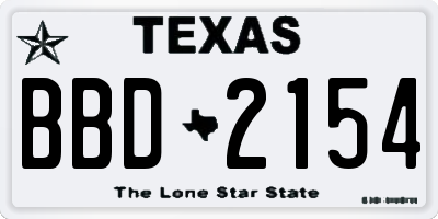 TX license plate BBD2154