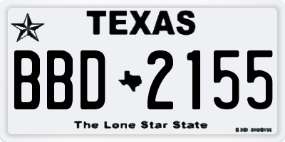 TX license plate BBD2155