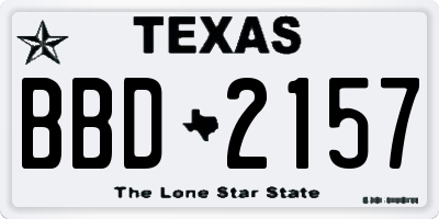 TX license plate BBD2157