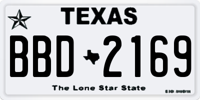 TX license plate BBD2169
