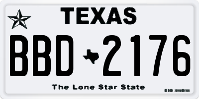 TX license plate BBD2176