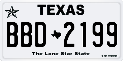TX license plate BBD2199