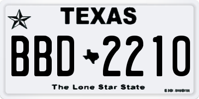 TX license plate BBD2210