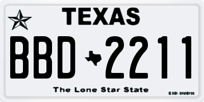 TX license plate BBD2211