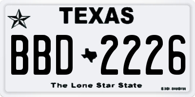 TX license plate BBD2226