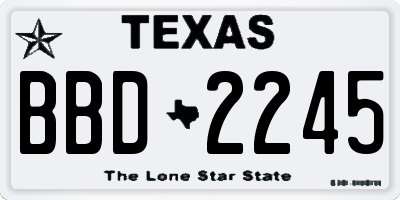 TX license plate BBD2245