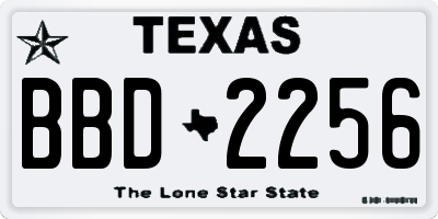 TX license plate BBD2256