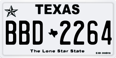 TX license plate BBD2264