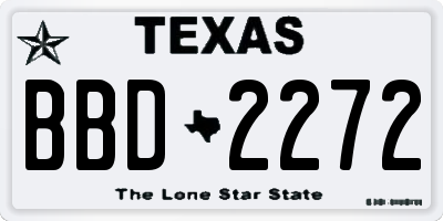 TX license plate BBD2272
