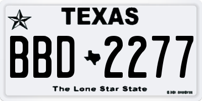 TX license plate BBD2277