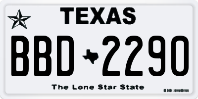 TX license plate BBD2290