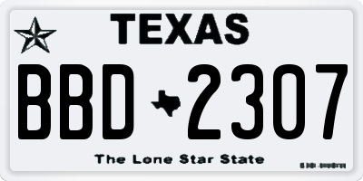 TX license plate BBD2307