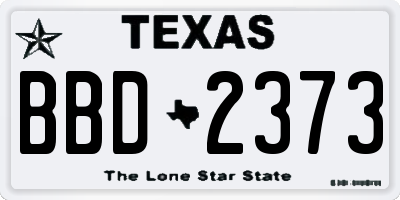 TX license plate BBD2373