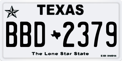 TX license plate BBD2379