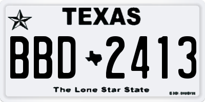 TX license plate BBD2413