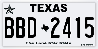 TX license plate BBD2415