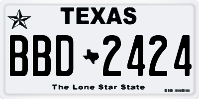 TX license plate BBD2424