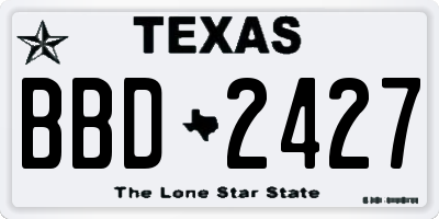 TX license plate BBD2427
