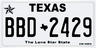TX license plate BBD2429