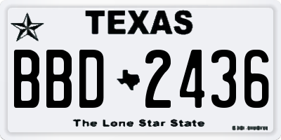 TX license plate BBD2436
