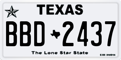 TX license plate BBD2437