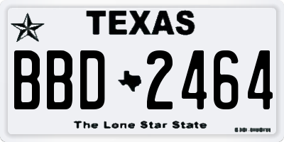 TX license plate BBD2464