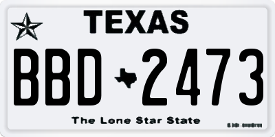 TX license plate BBD2473