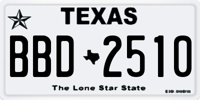 TX license plate BBD2510
