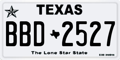 TX license plate BBD2527