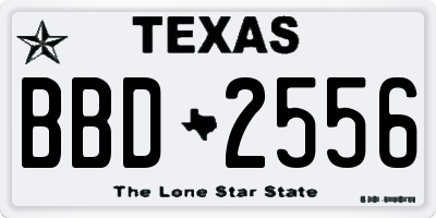 TX license plate BBD2556
