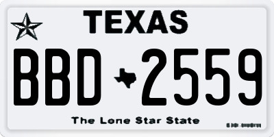 TX license plate BBD2559